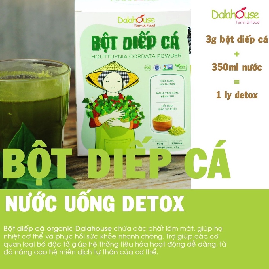 Bột Diếp Cá Dalahouse Hữu Cơ Sấy Lạnh Nguyên Chất