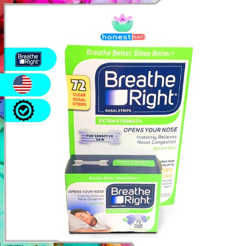 Miếng dán thông mũi Breathe Right Nasal Strips 72 miếng