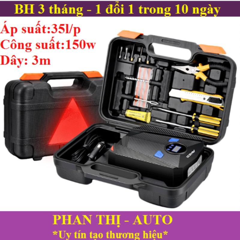 Bơm lốp ô tô, xe hơi điện tử AIKESI (BH 1 đổi 1) KÈM HỘP CÔNG CỤ