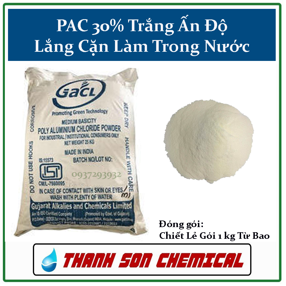 1 Kg PAC 30% Trắng Ấn Độ lắng cặn làm trong nước