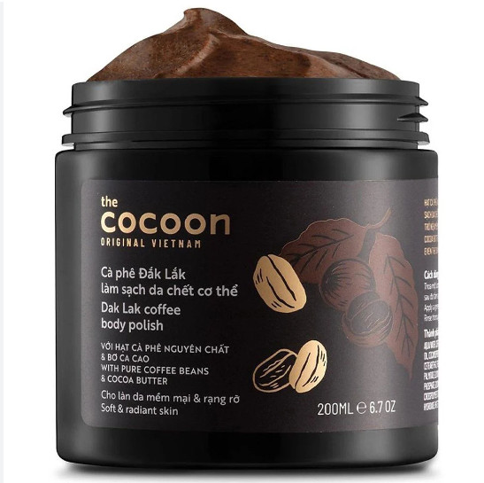 Combo 3 Hộp Cà phê Đắk lắk làm sạch da chết Cocoon 200ml