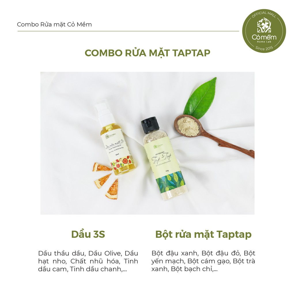 Bộ Rửa Mặt 2 Bước Taptap Cỏ Mềm