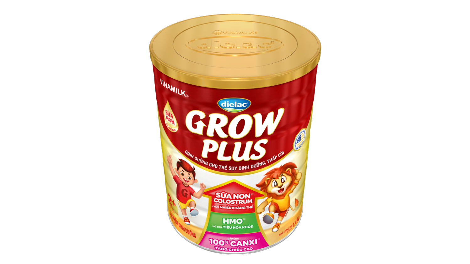Sữa Non Vinamilk Dielac Grow Plus 2+ HT 1400g (Sữa bột Cho Trẻ Từ 2 - 10 Tuổi) -Tăng cân cao khỏe, hỗ trợ Trẻ suy dinh dưỡng, thấp còi