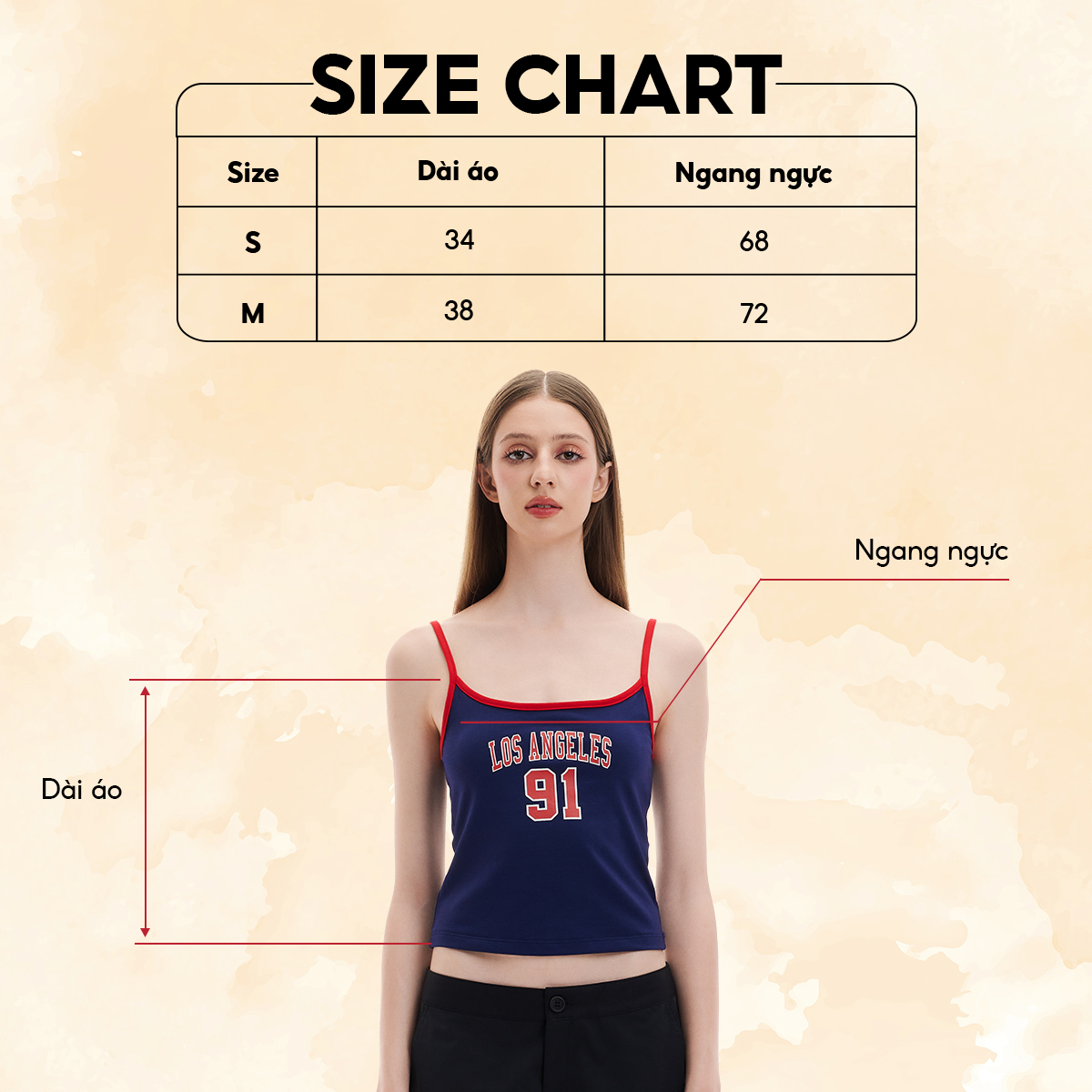 DOTTIE - Áo 2 dây phối viền - Xanh đen - T0826