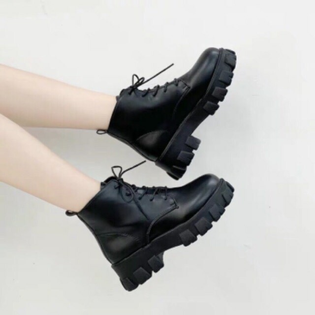 [FREESHIP]  Giày JUNISU Boot Nữ Đế Cao Khủng 2 Chất Da Mờ - Bóng 815