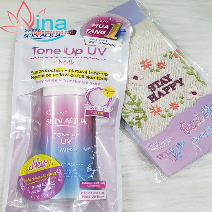 Sữa chống nắng hiệu chỉnh sắc da Sunplay Skin Aqua Tone Up UV Milk SPF50+, PA++++ 50ml (chai hồng)