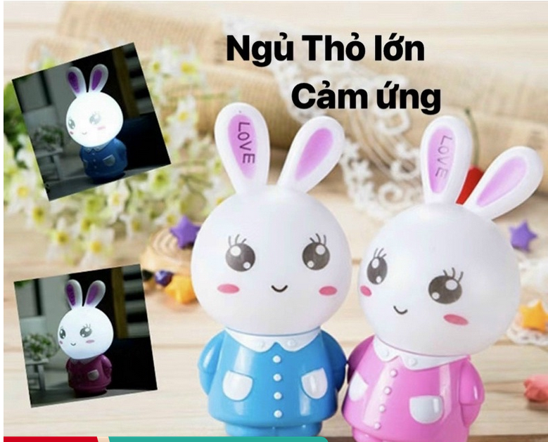 Đèn ngủ thỏ cảm ứng thông minh