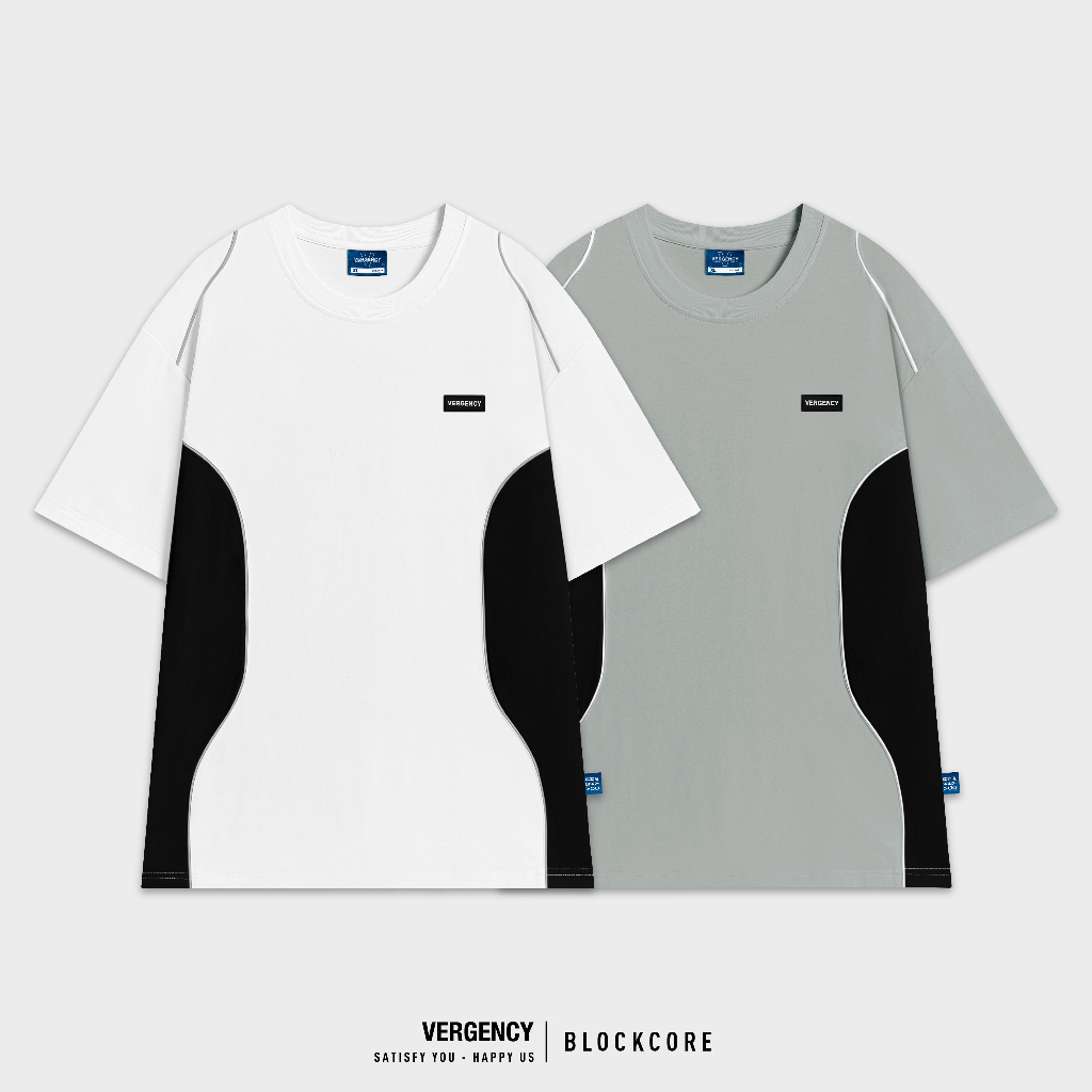 [lazsohot1 -20% đơn 99K] Áo thun Vergency nam nữ 011 BlokeCore/ Gray, white