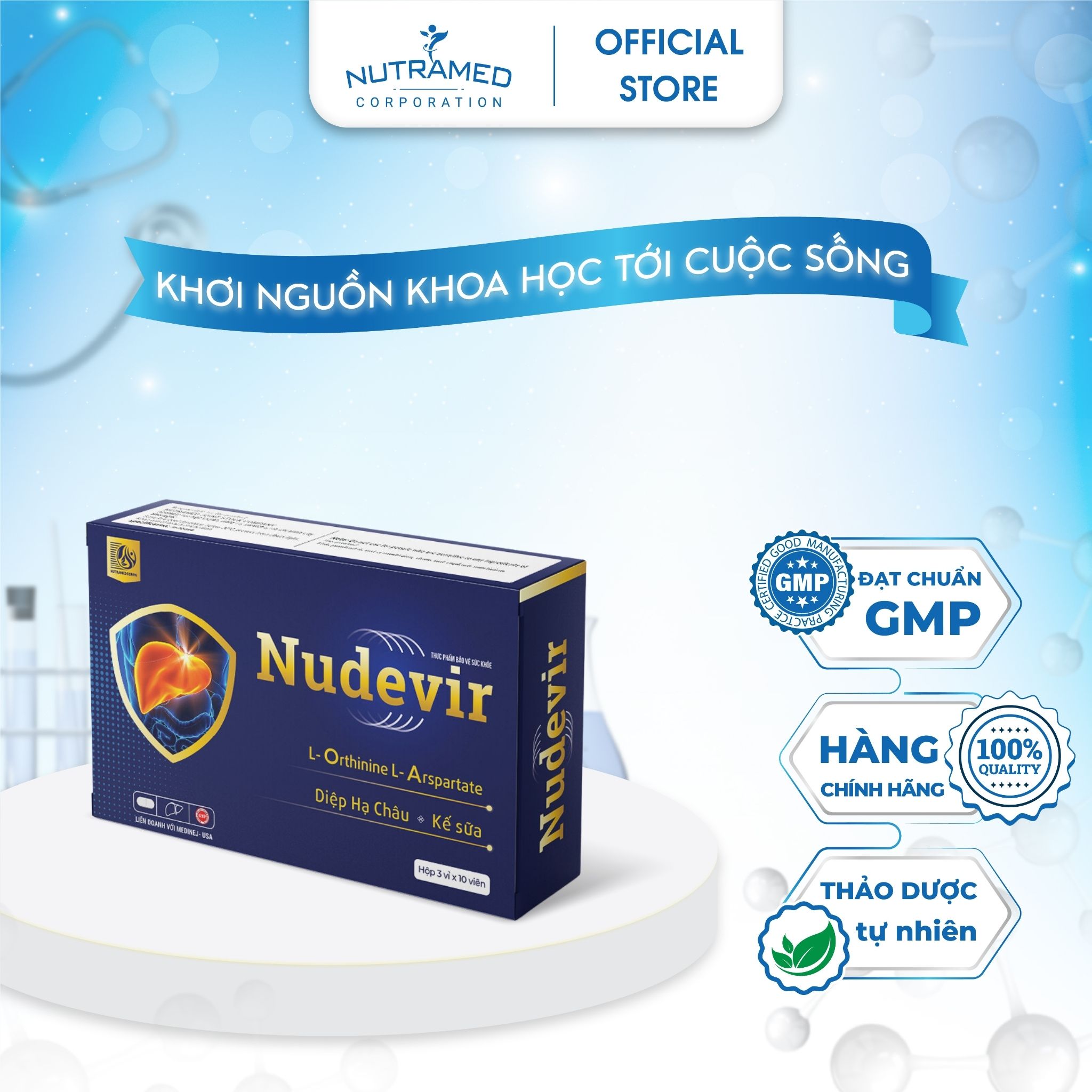 Viên uống Nudevir hỗ trợ chăm sóc sức khỏe lá gan khỏe mạnh