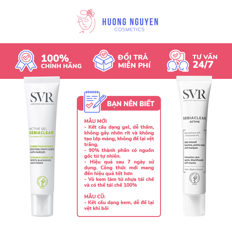 Kem Dưỡng Giảm Mụn SVR Sebiaclear Active 40ml