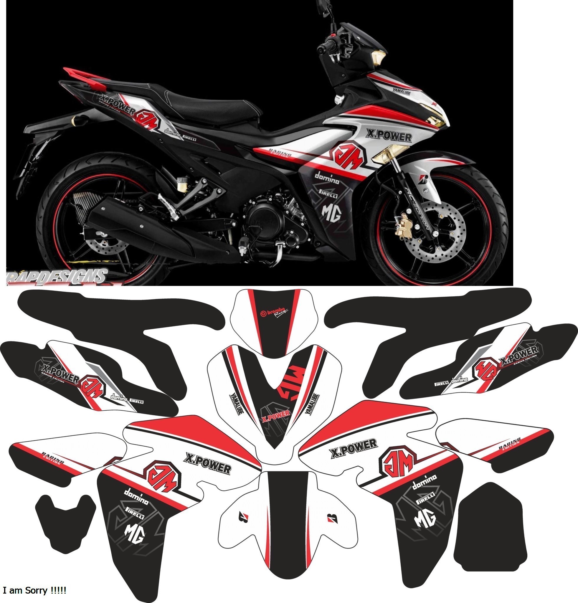 Tem trùm xe exciter 155 X-POWER ĐEN XÁM đẹp - Tem dán xe máy exciter 155 ĐEN XÁM thiết kế theo yêu cầu - tem trùm exciter 155 độ chế đẹp và rẻ chất