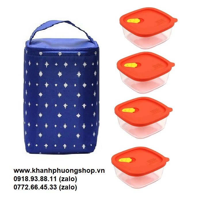 [HCM]bộ hộp cơm thủy tinh lock&lock - hộp cơm thủy tinh lock&lock