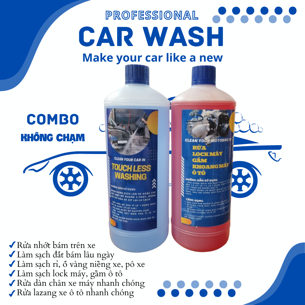 Combo dung dịch rửa xe cũ thành xe mới