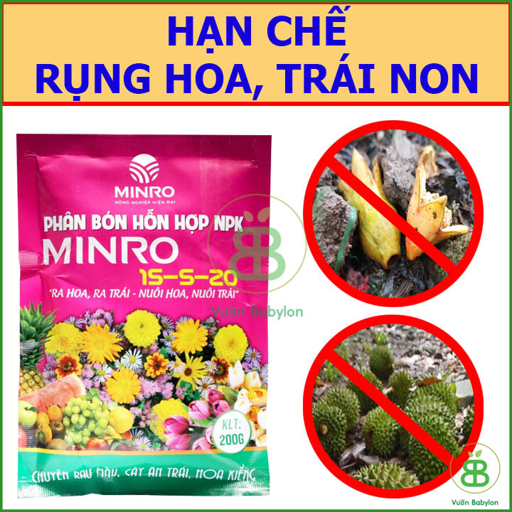 Phân NPK Minro 15-5-20 Kích Ra Hoa, Ra Trái  200GR