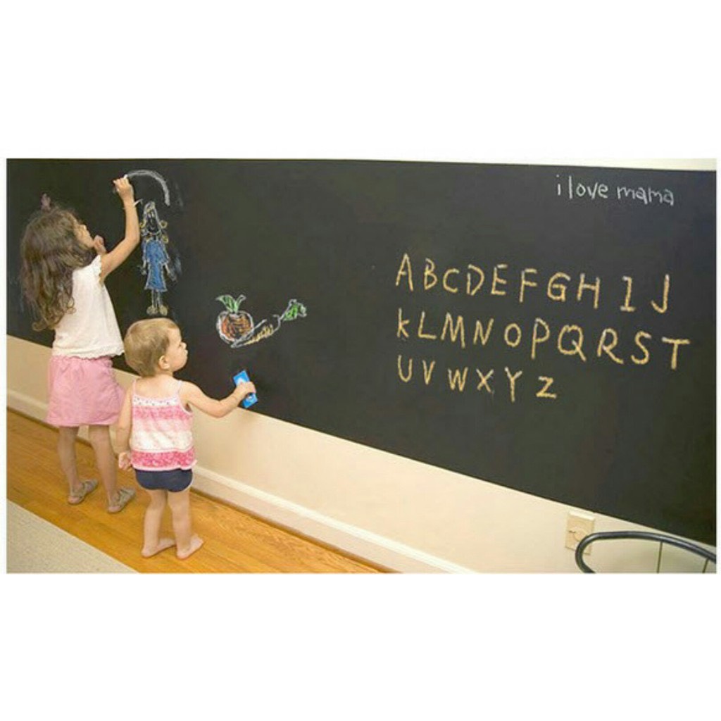 Giấy decal dán tường bảng -xanh-đen-trắng (200cm x 60cm / tấm)