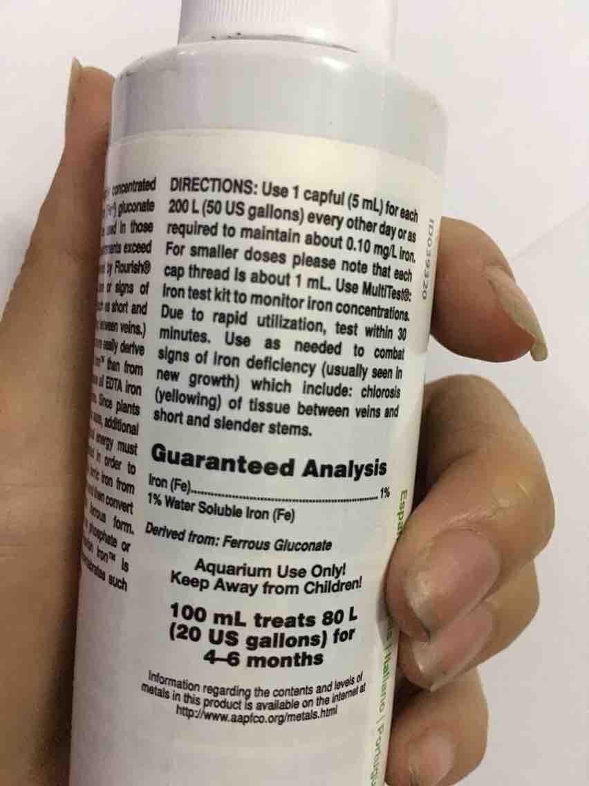 [HCM]Phân nước Sắt cho cây lá đỏ Thuỷ sinh Seachem Flourish Iron 100ml