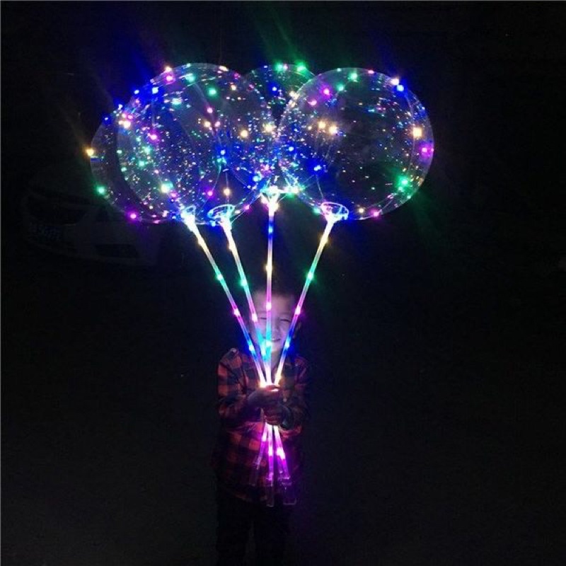 Bóng bay galaxy 3 chế độ nháy sáng trong suốt kèm phụ kiện