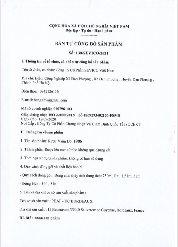 Hộp quà vang pháp bordeaux 1986