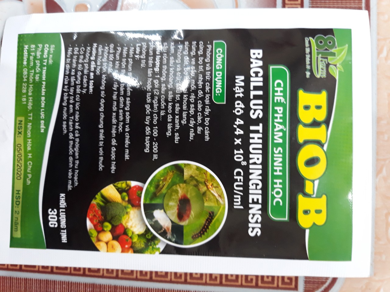 Chế Phẩm Sinh Học Trừ Sâu BioB (Bacillus Thuringeiensis)