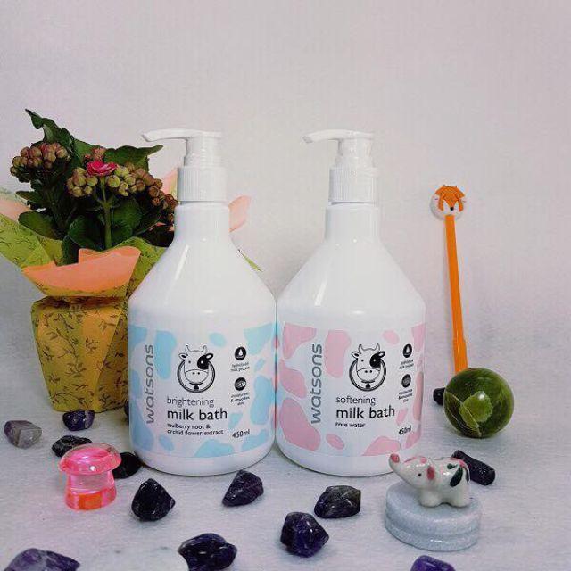 [HCM]Sữa tắm trắng da Bò Watsons Milk Bath 450ml Thái lan (màu Xanh)