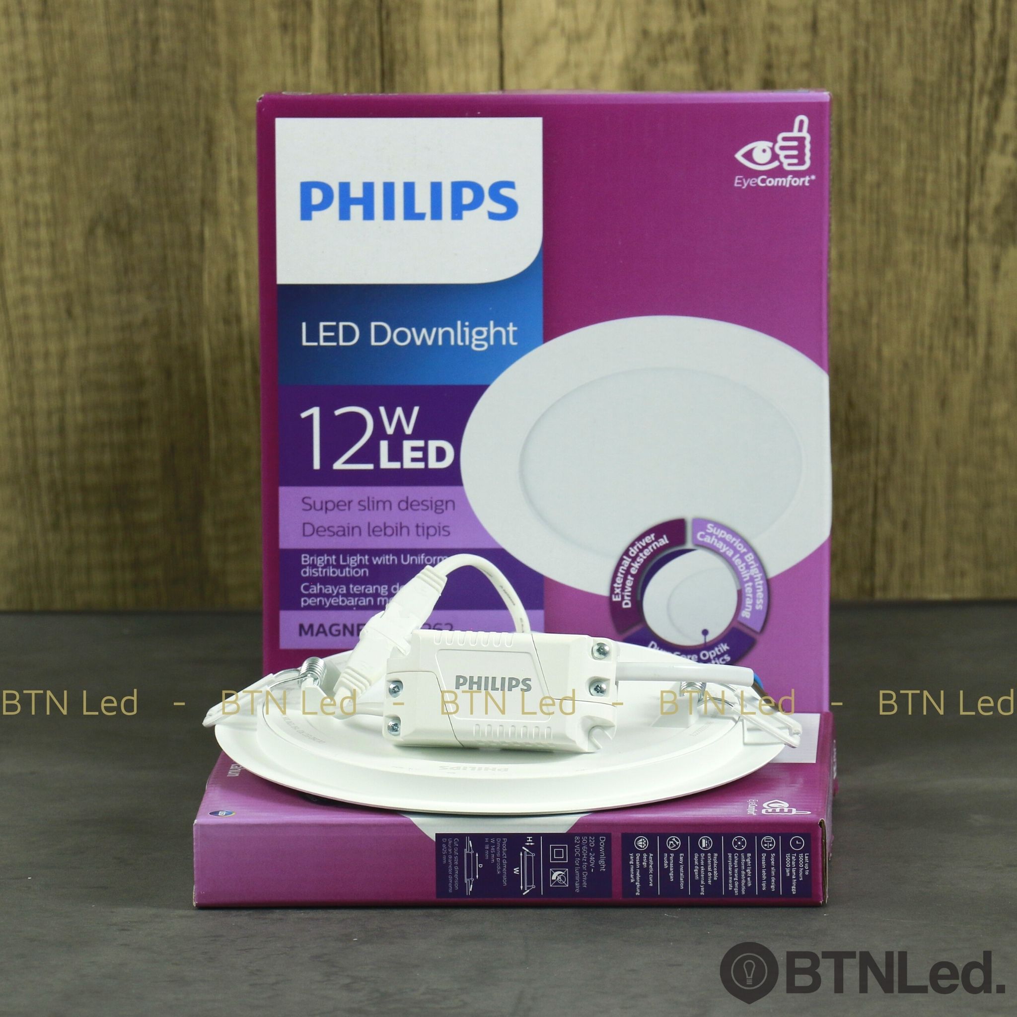 Đèn LED âm trần siêu mỏng Philips DL262 (6W / 9W /12W) - Bảo hành 24 tháng