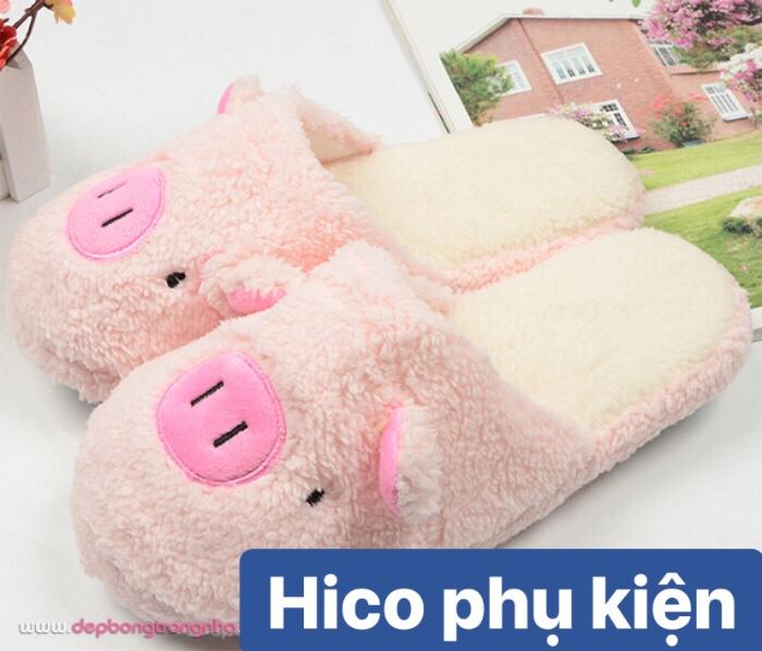 DÉP ĐI TRONG NHÀ BẮNG BÔNG HÌNH HEO VUI NHỘN