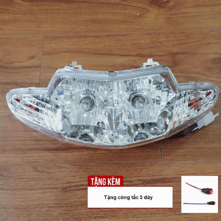 TẶNG KÈM CÔNG TẮC CHUYỂN ĐỔI - [CÒN CHẦN CHỪ GÌ NỮA]Đầu đèn pha xe WAVE 2 bóng tròn cực sáng A425