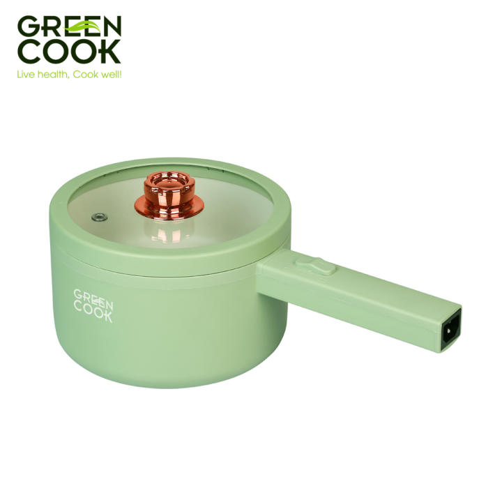 Nồi điện đa năng Green Cook, lớp chống dính tráng men, điều chỉnh nhiệt độ hai mức độ, tay cầm dài tiện lợi - Hình ảnh 4