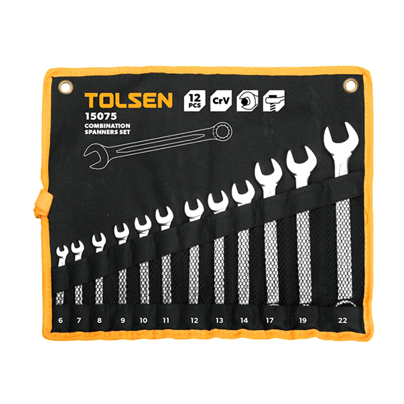 [ 15075 ] Chìa Khóa Vòng-Miệng Bộ 12 Cây ( 6 - 22mm ) Tolsen