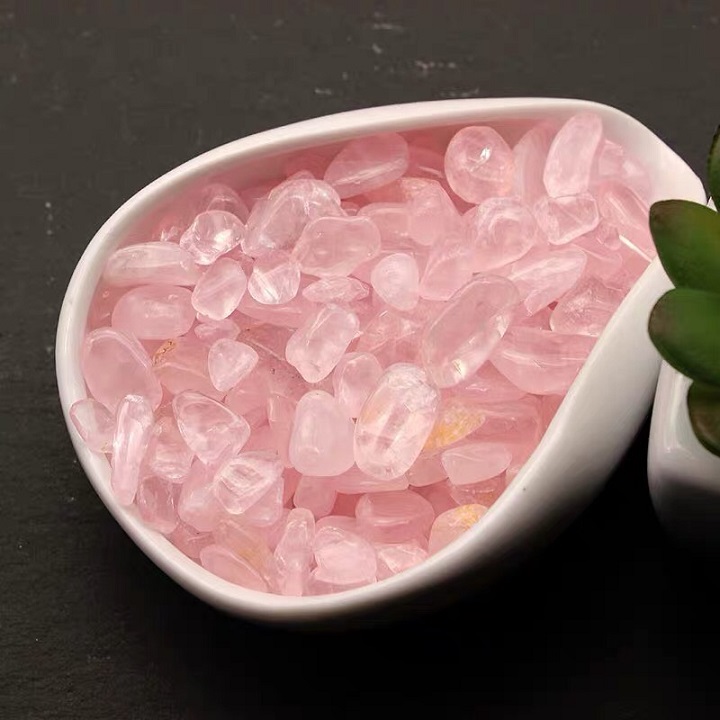 [HCM][Đá Tự Nhiên 100%] Đá thạch anh vụn màu hồng trang trí (500g)
