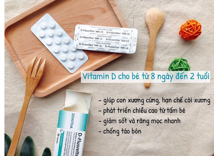 [HÀNG ĐỨC] Vitamin D Fluoretten 500 I.E