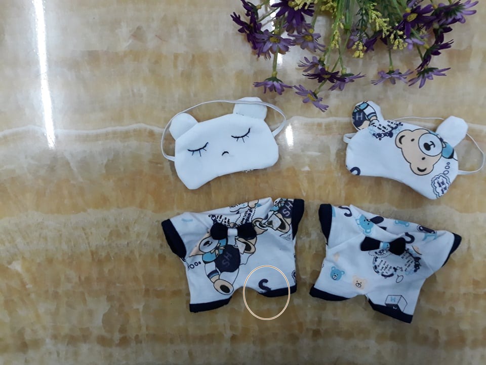 Bộ ngủ + Bịt mắt outfit doll 20 kpop