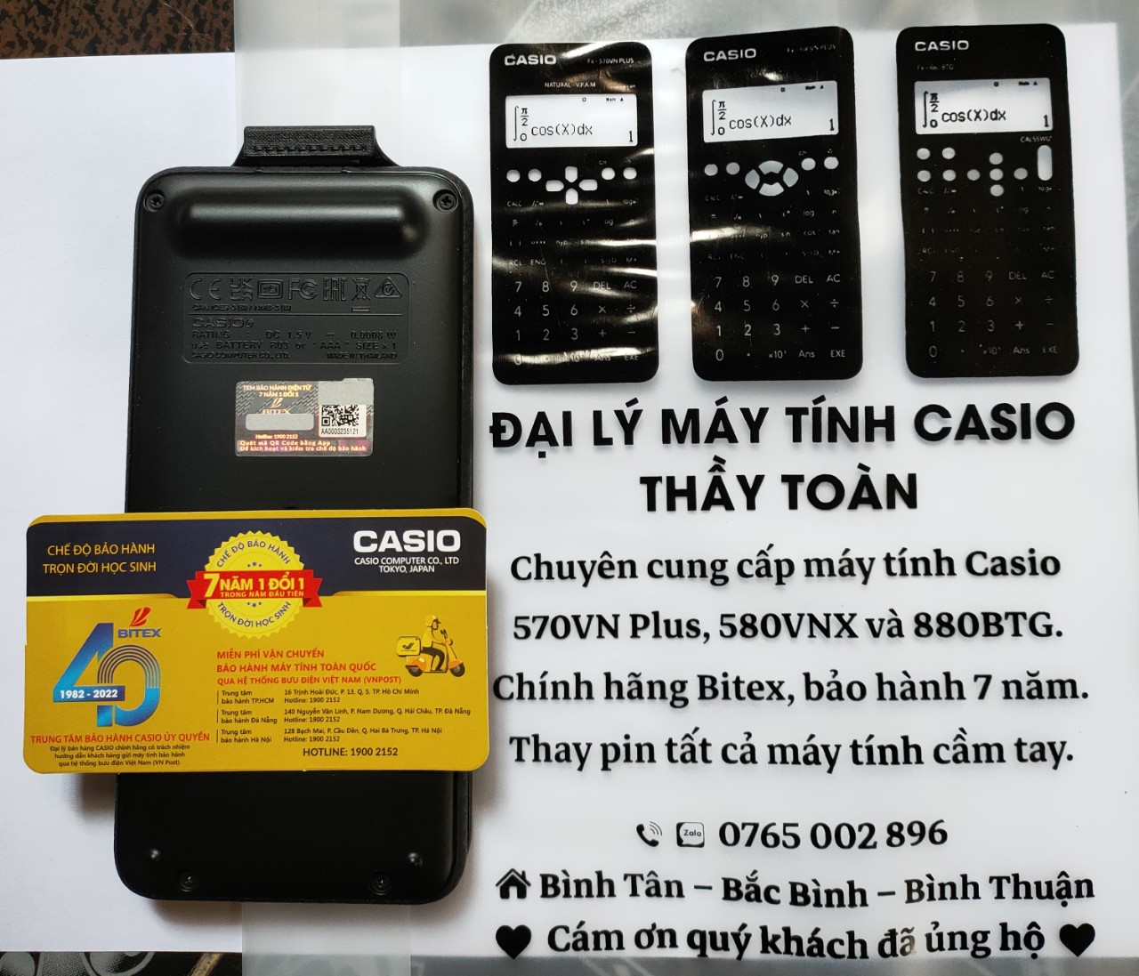 Combo máy tính Casio 880BTG Đen và Cẩm nang HDSD