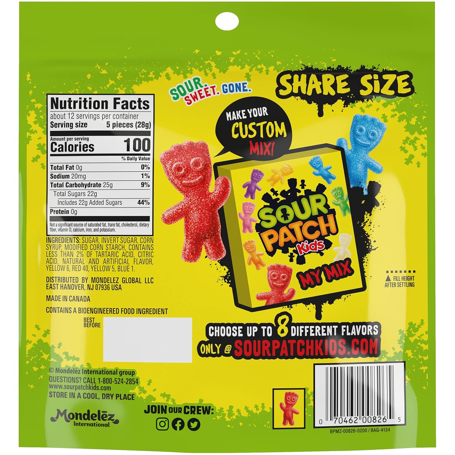 [HCM]Kẹo dẻo Big Sour Patch Kids gói siêu to - 340gram