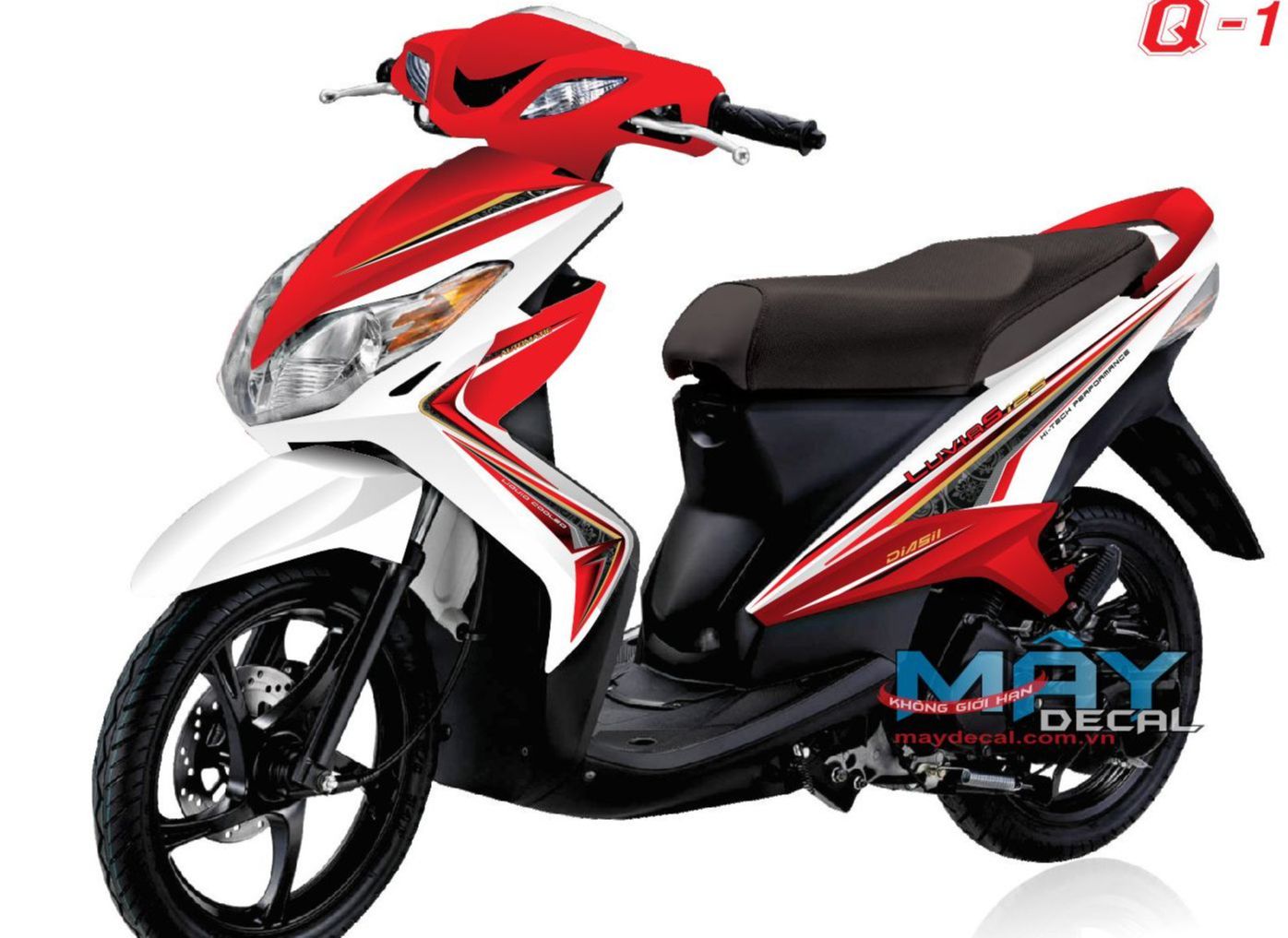 tem rời luvias 125 đỏ xám xe trắng