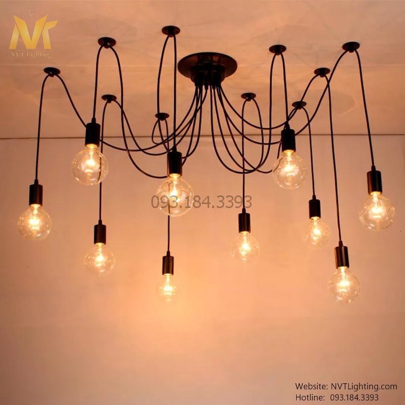 Đèn thả trần kiểu con nhện 10 đuôi LL-5035 [Chưa Bao Gồm Bóng] - Decor trang trí