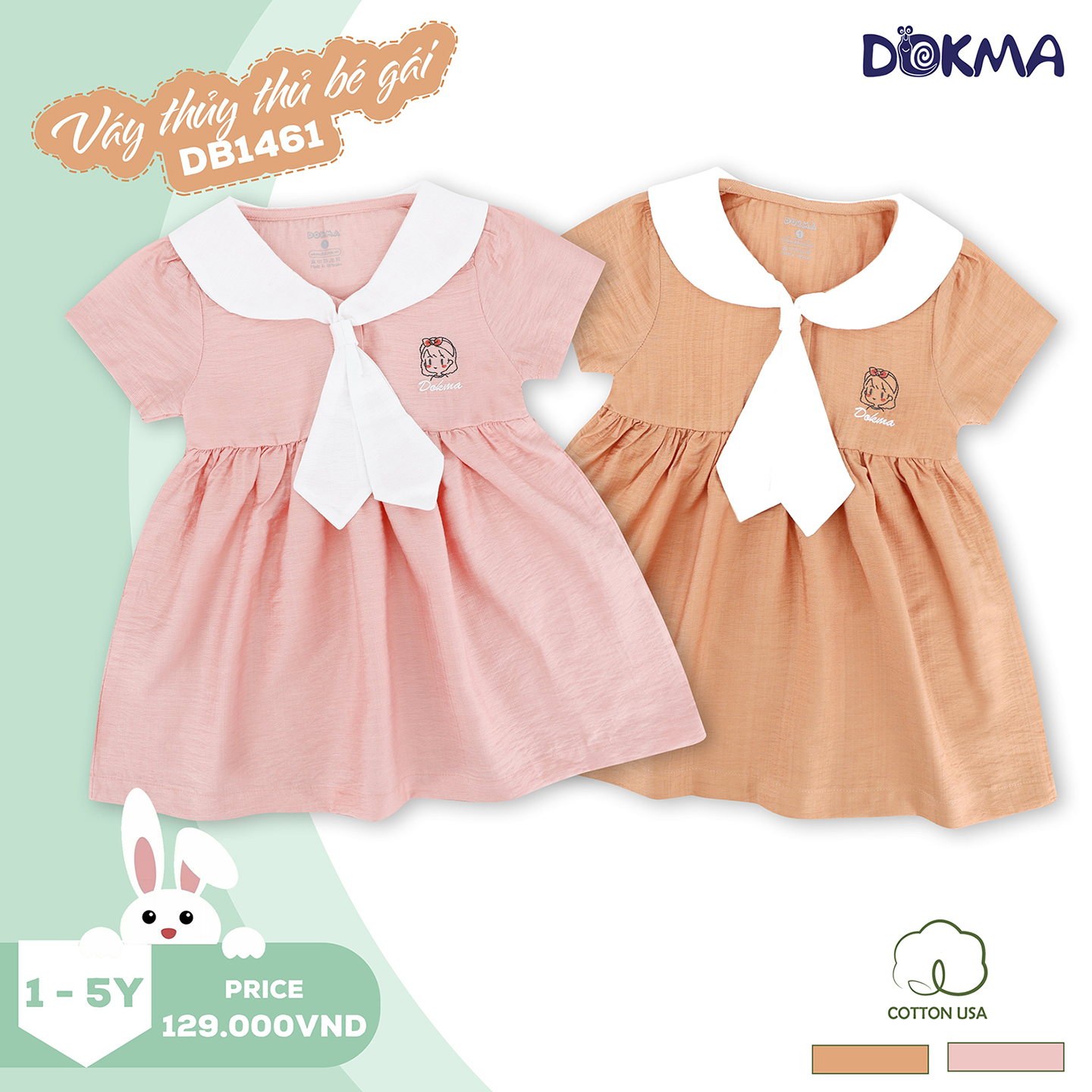1-5 tuổi) Váy đầm thủy thủ bé gái Dokma - chất cotton Mỹ mềm mịn ...