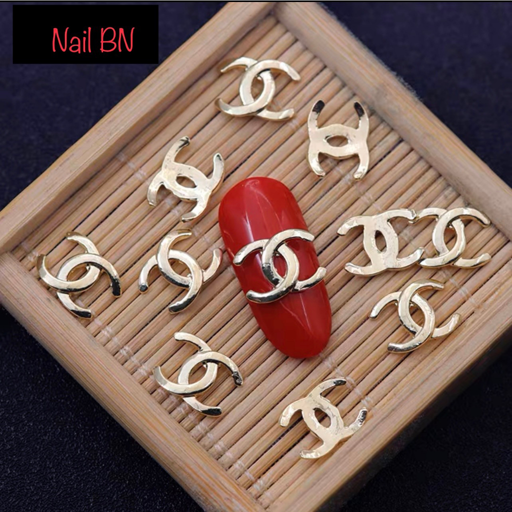 Charm kim loại Logo thương hiệu Charm sắt Logo trang trí móng tay Nail