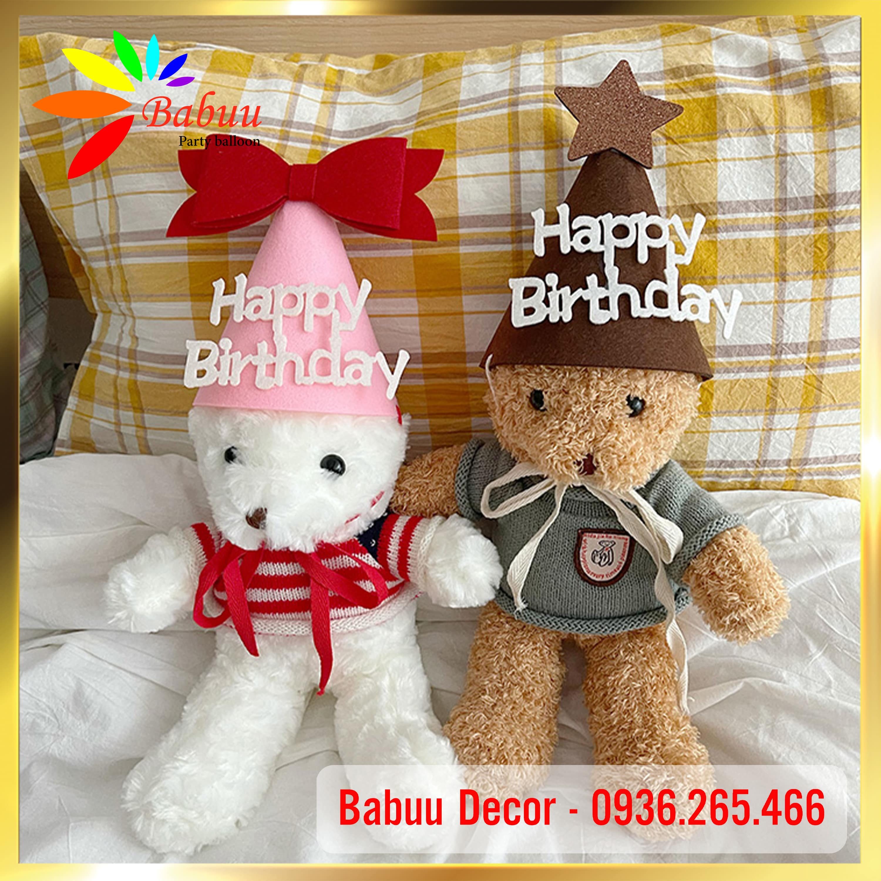Mũ sinh nhật phong cách Hàn Quốc siêu dễ thương Babuu Decor