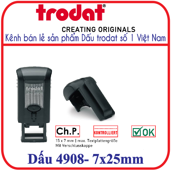 Khắc dấu nhỏ kích thước 7x15mm (Trodat 4908)
