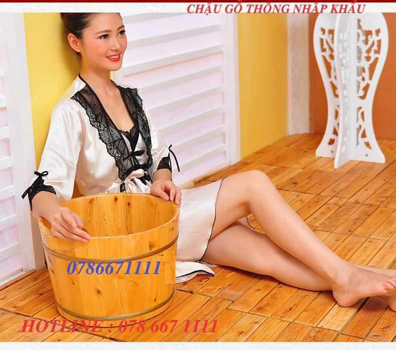 chậu ngâm chân gỗ thông nhập khẩu 2019