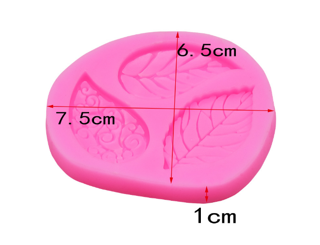 Khuôn silicon 4d 3 lá mẫu đơn nổi vân