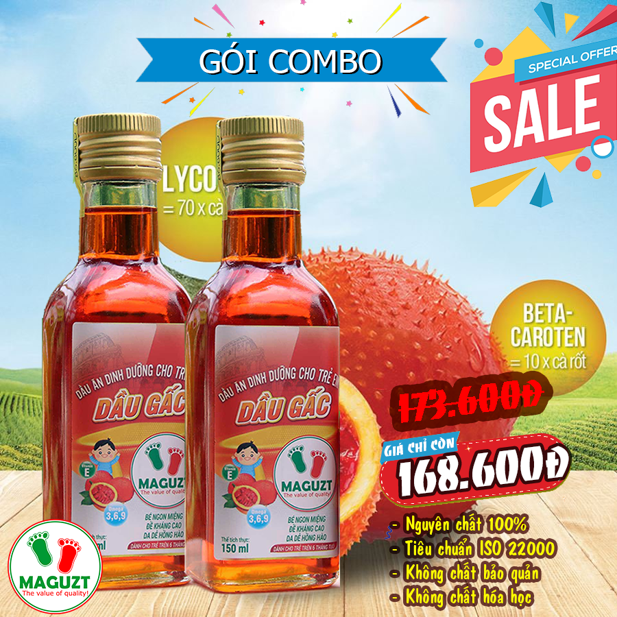 Combo 2 Dầu Gấc Cho Bé Ăn Dặm Maguzt