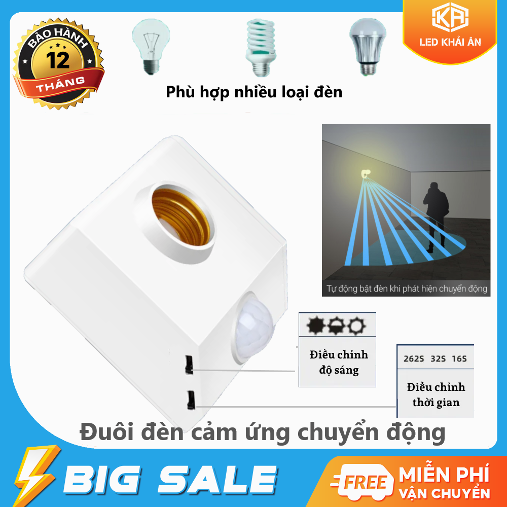 Combo 5 Đuôi đèn cảm ứng hồng ngoại
