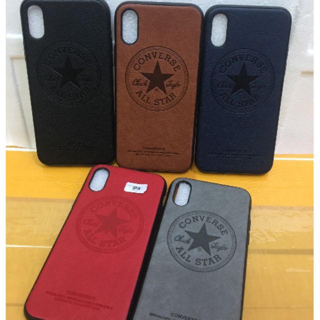 Ốp lưng silicon dẻo giả da tpu Converse iphone x/xs
