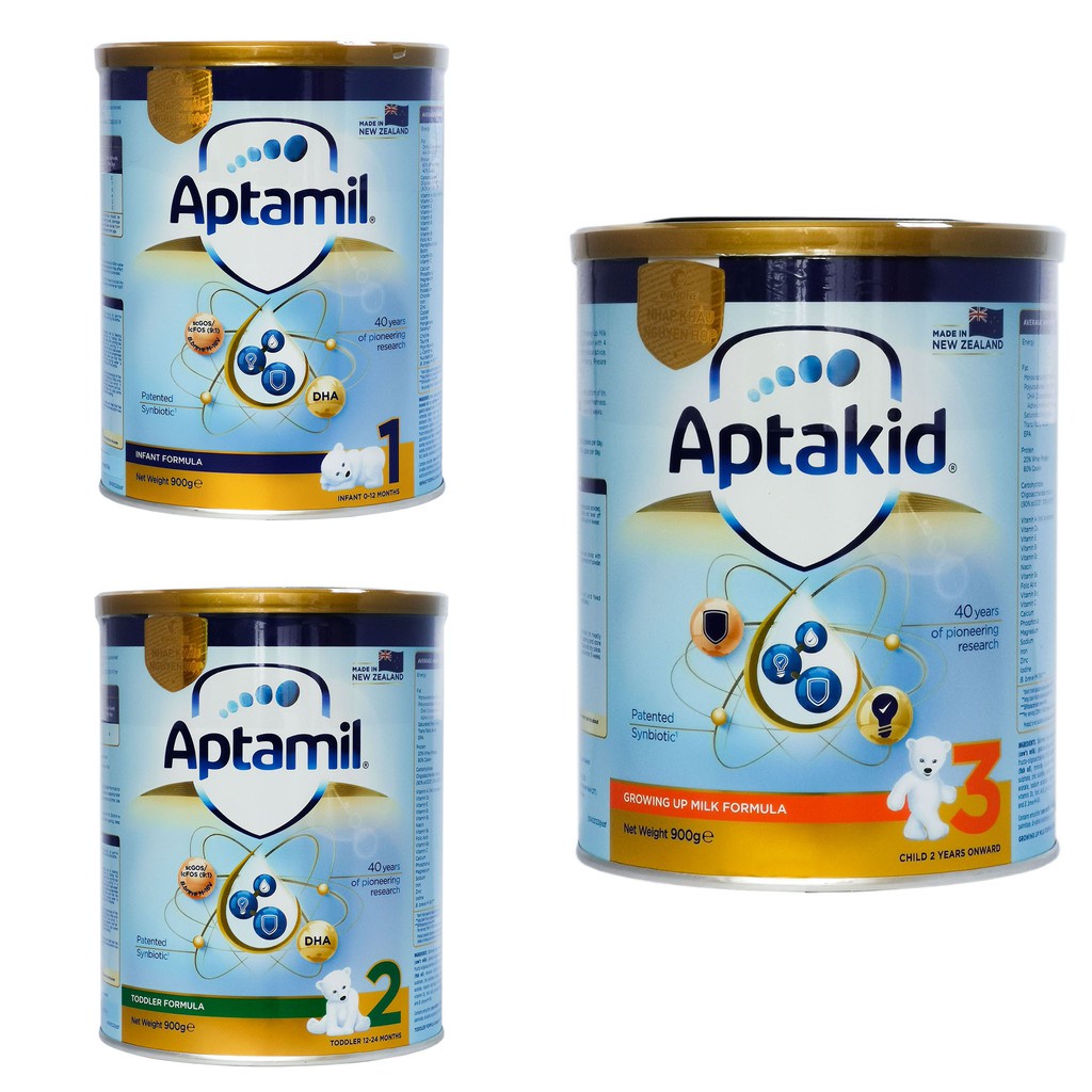 Sữa bột Aptamil - Aptakid New Zealand hộp thiếc 900g cho bé