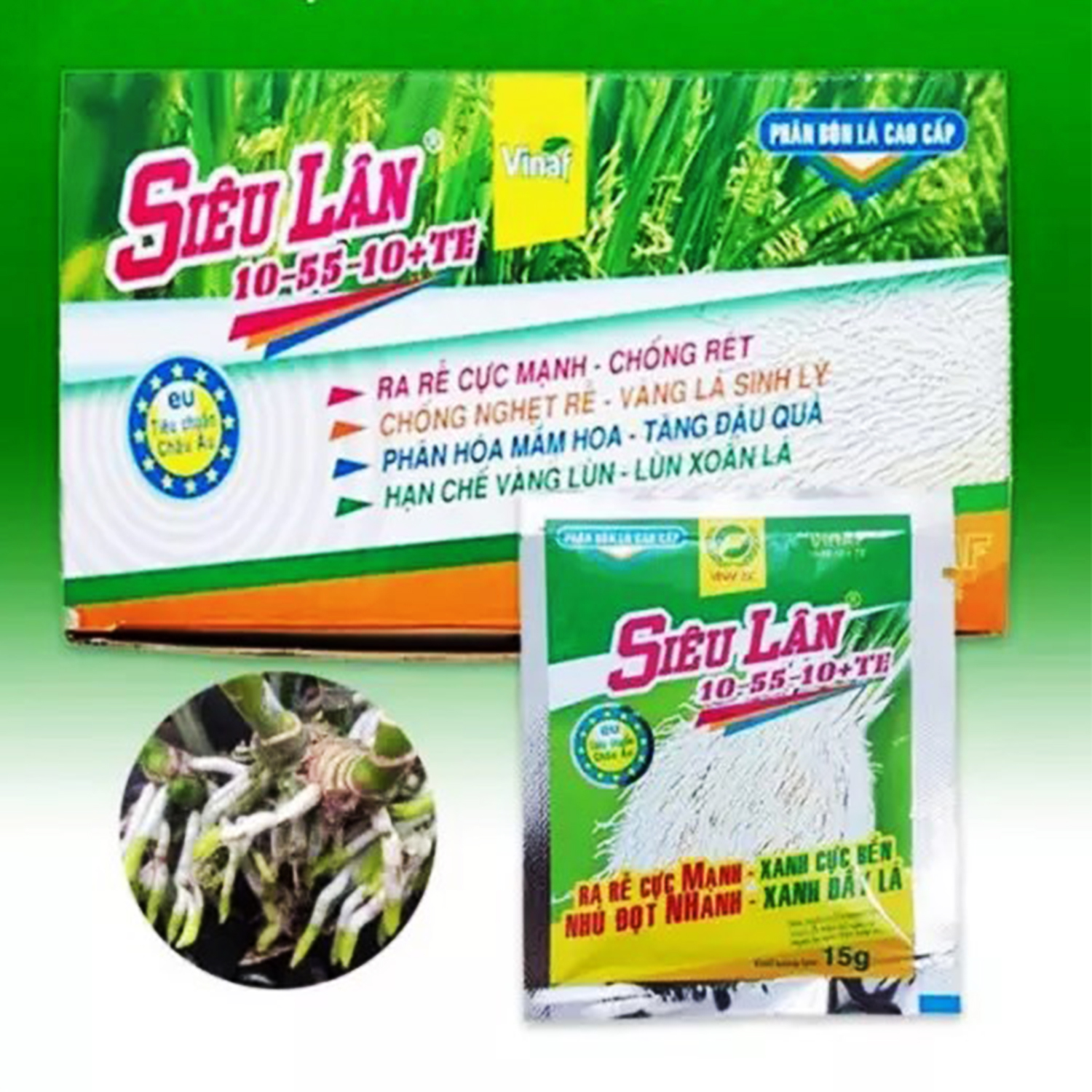 [Rẻ vô địch] PHÂN BÓN SIÊU LÂN XANH 10-55-10+ TE 15G (PHÂN BÓN SIÊU LÂN 10-55-10+ TE 15G)