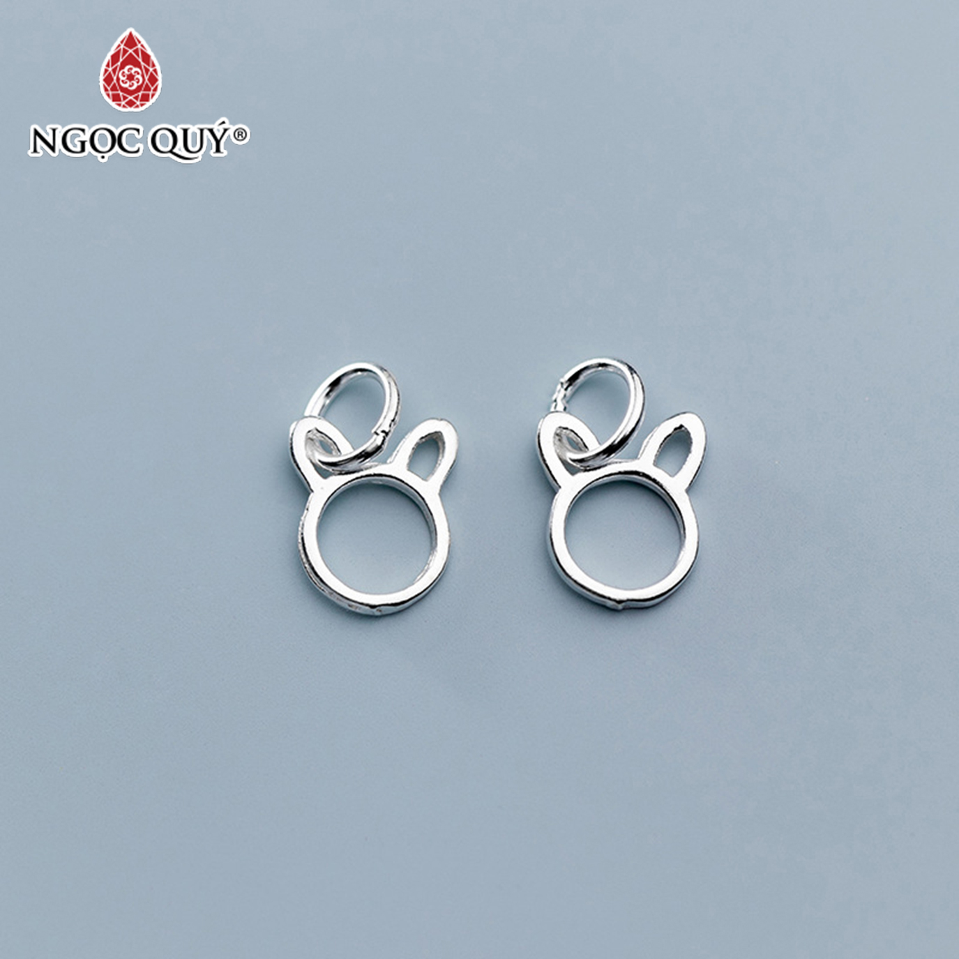 [HCM]Charm bạc đầu thỏ treo - Ngọc Quý Gemstones