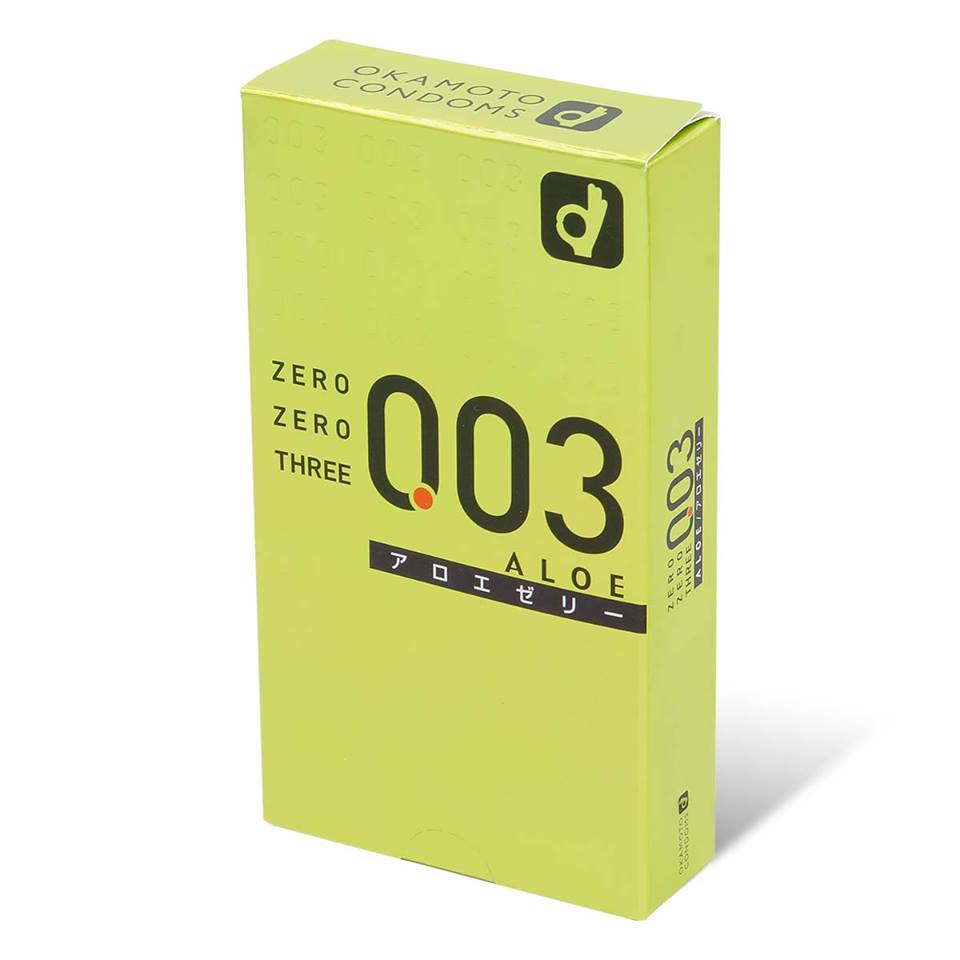 Bao Cao Su Okamoto 0.03 Aloe (Hộp 10 chiếc) - Nhật Bản