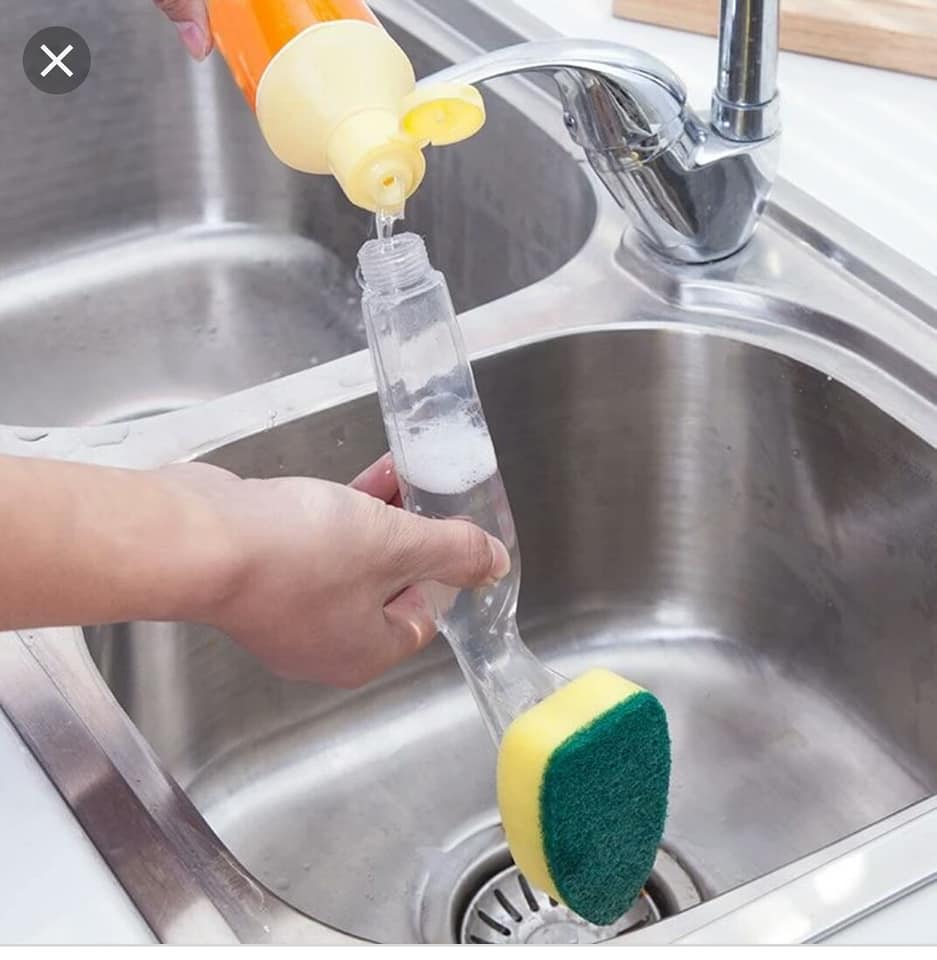 Cây cọ rửa chén đa năng có chổ đựng xà phòng